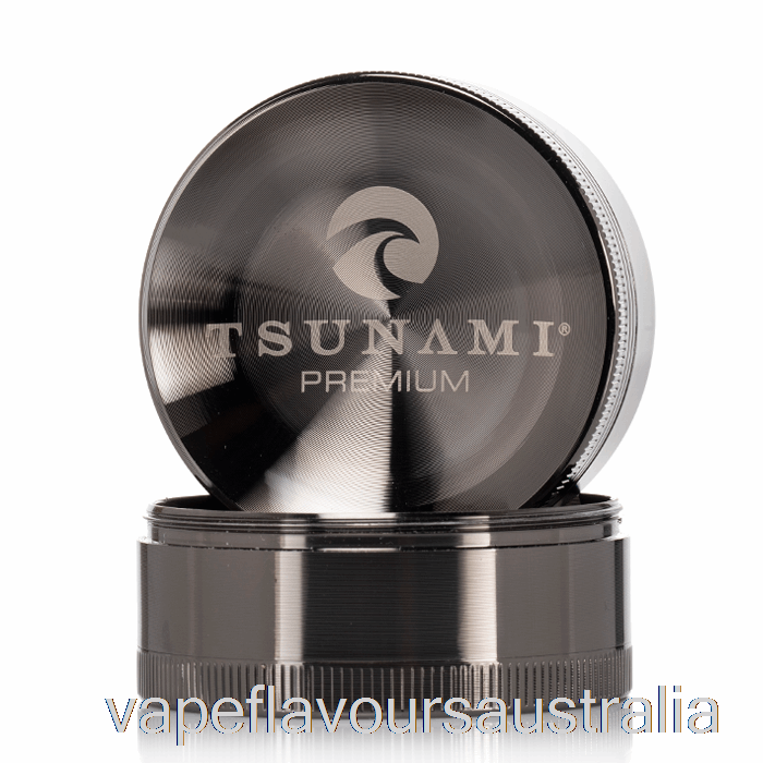 Vape Australia Tsunami 2.4inch 4-Piece Sunken Top Grinder Gunmetal (63mm)